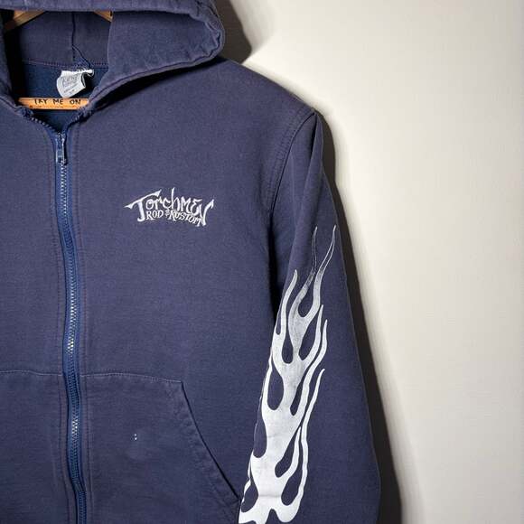 Y2K Flame Sleeve Zip up Hoodie - Picture 3 of 6